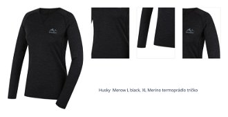 Husky  Merow L black, XL Merino termoprádlo tričko 1