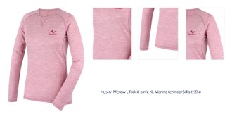 Husky  Merow L faded pink, XL Merino termoprádlo tričko 1