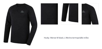 Husky  Merow M black, L Merino termoprádlo tričko 1