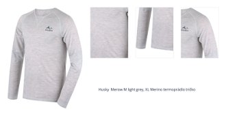 Husky  Merow M light grey, XL Merino termoprádlo tričko 1