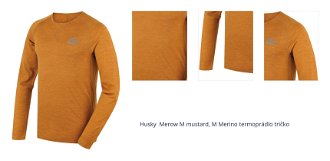 Husky  Merow M mustard, M Merino termoprádlo tričko 1