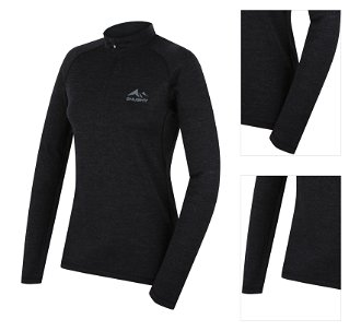 Husky  Merow zips L black, XL Merino termoprádlo tričko 3