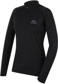 Husky  Merow zips L black, XL Merino termoprádlo tričko