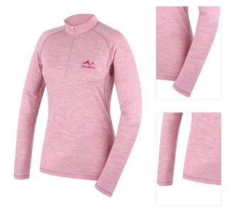 Husky  Merow zips L faded pink, L Merino termoprádlo tričko 3