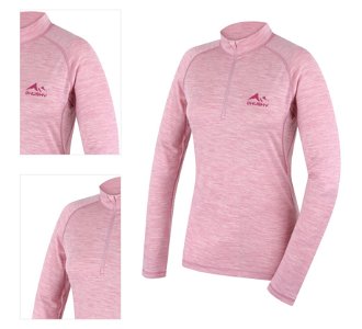 Husky  Merow zips L faded pink, L Merino termoprádlo tričko 4