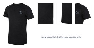 Husky  Mersa M black, L Merino termoprádlo tričko 1