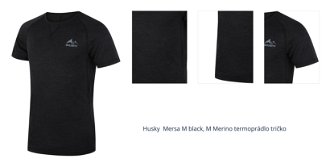 Husky  Mersa M black, M Merino termoprádlo tričko 1