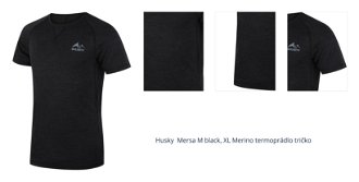 Husky  Mersa M black, XL Merino termoprádlo tričko 1