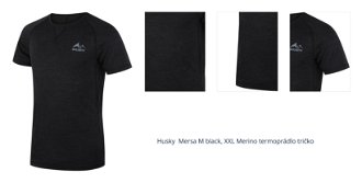 Husky  Mersa M black, XXL Merino termoprádlo tričko 1