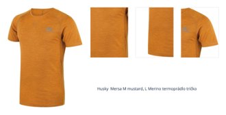 Husky  Mersa M mustard, L Merino termoprádlo tričko 1