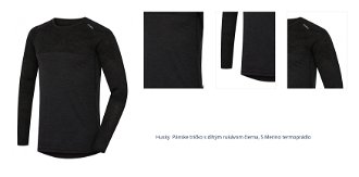 Husky  Pánske tričko s dlhým rukávom čierna, S Merino termoprádlo 1
