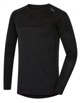 Husky  Pánske tričko s dlhým rukávom čierna, XL Merino termoprádlo