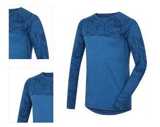 Husky  Pánske tričko s dlhým rukávom tm. modrá, L Merino termoprádlo 4