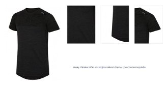 Husky  Pánske tričko s krátkým rukávom čierna, L Merino termoprádlo 1