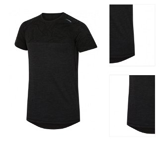 Husky  Pánske tričko s krátkým rukávom čierna, L Merino termoprádlo 3
