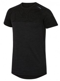 Husky  Pánske tričko s krátkým rukávom čierna, XL Merino termoprádlo