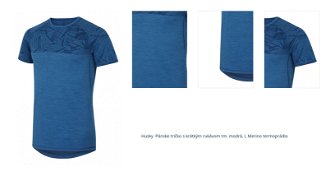 Husky  Pánske tričko s krátkým rukávom tm. modrá, L Merino termoprádlo 1