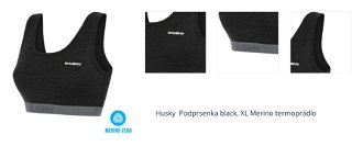 Husky  Podprsenka black, XL Merino termoprádlo 1