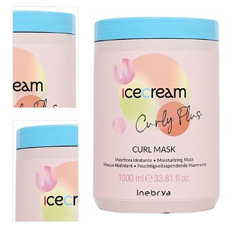Hydratačná maska na kučeravé a vlnité vlasy Inebrya Ice Cream Curly Plus Curl Mask - 1000 ml (771026370) + darček zadarmo 4