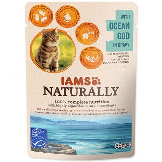 IAMS Naturally Adult Cat with Natural Cod in Gravy 85g 2