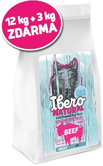 Ibero COLD PRESSED dog  adult   SMALL  BEEF - 3 x (12kg + 3kg GRATIS)
