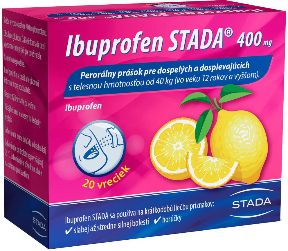 Ibuprofen Stada 400 mg perorálny prášok 20 ks