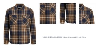 JACK & JONES Košeľa 'EEDDIE'  námornícka modrá / hnedá / biela 1