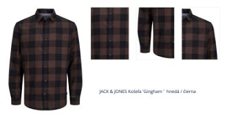 JACK & JONES Košeľa 'Gingham '  hnedá / čierna 1