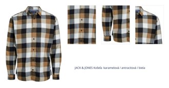 JACK & JONES Košeľa  karamelová / antracitová / biela 1