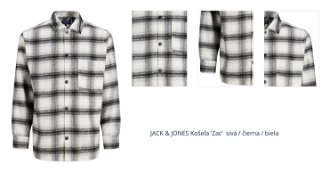 JACK & JONES Košeľa 'Zac'  sivá / čierna / biela 1