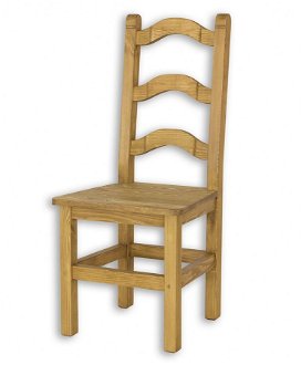 Jedálenská stolička z masívu sil 01 sedliacka - k16 antická biela