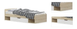 Jednolôžková posteľ s roštom Tavir 90 90x200 cm - dub sonoma / biela 3