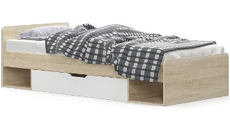 Jednolôžková posteľ s roštom Tavir 90 90x200 cm - dub sonoma / biela 2