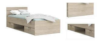 Jednolôžková posteľ s úložným priestorom Michigan New 90 - dub sonoma 3