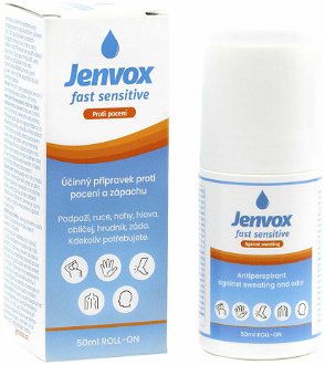 JENVOX Fast Sensitive Roll-on Proti poteniu a zápachu 50 ml 2