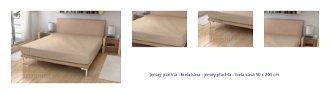 Jersey plachta - biela káva - jersey plachta - biela káva 90 x 200 cm 1