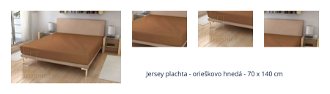 Jersey plachta - orieškovo hnedá - 70 x 140 cm 1