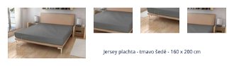 Jersey plachta - tmavo šedé - 160 x 200 cm 1
