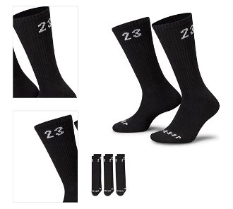 Jordan Essentials 3 Pack Crew Black Socks - Unisex - Ponožky Jordan - Čierne - DA5718-010 - Veľkosť: L 4
