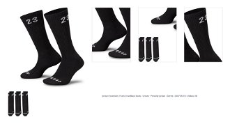 Jordan Essentials 3 Pack Crew Black Socks - Unisex - Ponožky Jordan - Čierne - DA5718-010 - Veľkosť: M 1
