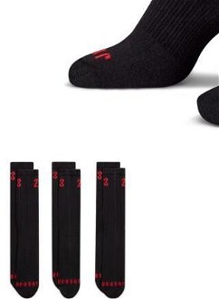 Jordan Essentials 3 Pack Crew Black/Red Socks - Unisex - Ponožky Jordan - Čierne - DA5718-011 - Veľkosť: L 8