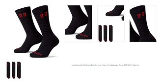 Jordan Essentials 3 Pack Crew Black/Red Socks - Unisex - Ponožky Jordan - Čierne - DA5718-011 - Veľkosť: L 1