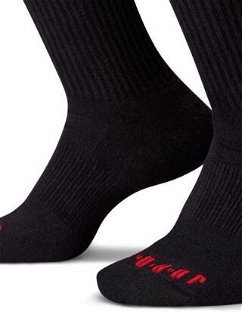 Jordan Essentials 3 Pack Crew Black/Red Socks - Unisex - Ponožky Jordan - Čierne - DA5718-011 - Veľkosť: L 5