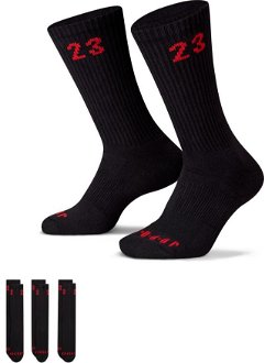 Jordan Essentials 3 Pack Crew Black/Red Socks - Unisex - Ponožky Jordan - Čierne - DA5718-011 - Veľkosť: L 2