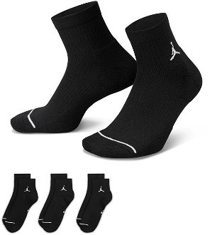 Jordan Everyday Ankle Socks 3-Pack Black - Unisex - Ponožky Jordan - Čierne - DX9655-010 - Veľkosť: M