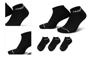 Jordan Everyday No-Show 3-Pack Socks Black - Unisex - Ponožky Jordan - Čierne - DX9656-010 - Veľkosť: M 4