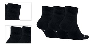 Jordan Jumpman QTR 3 Pair Socks - Pánske - Ponožky Jordan - Čierne - SX5544-010 - Veľkosť: S 4