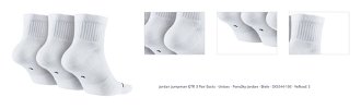 Jordan Jumpman QTR 3 Pair Socks - Unisex - Ponožky Jordan - Biele - SX5544-100 - Veľkosť: S 1