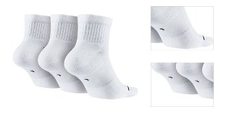 Jordan Jumpman QTR 3 Pair Socks - Unisex - Ponožky Jordan - Biele - SX5544-100 - Veľkosť: S 3