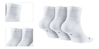 Jordan Jumpman QTR 3 Pair Socks - Unisex - Ponožky Jordan - Biele - SX5544-100 - Veľkosť: S 4